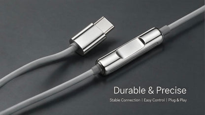 Electroplated Silver Glossy Wired Headphones